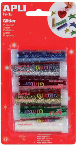 Picture of GLITTER POWDER 7G - 6  COLOURS